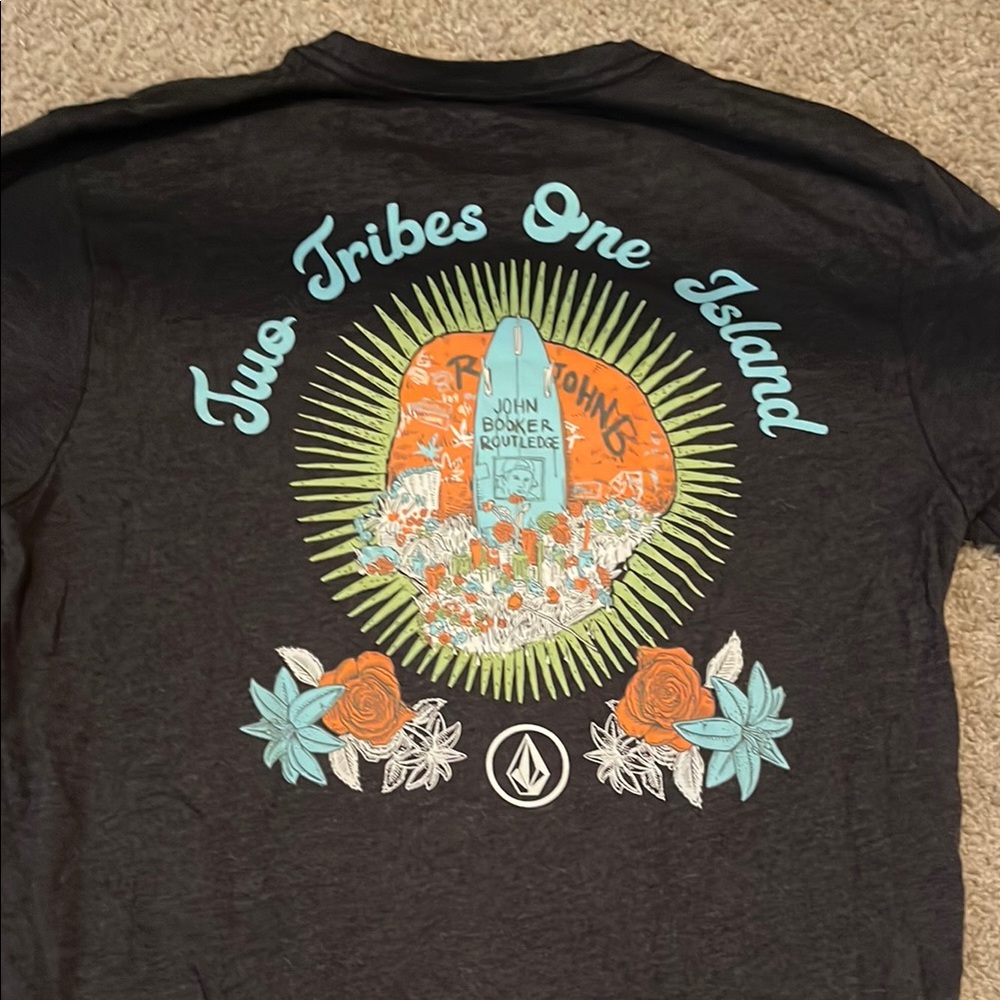 Volcom Black Tee with Vibrant Graphic